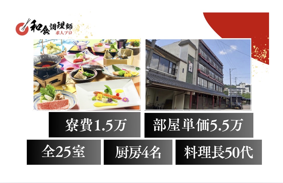 【和食調理師】【中堅】月岡温泉｜25室｜急募