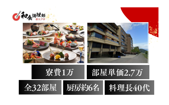 【和食調理師】【中堅】長野│全32室│リニューアルした老舗旅館