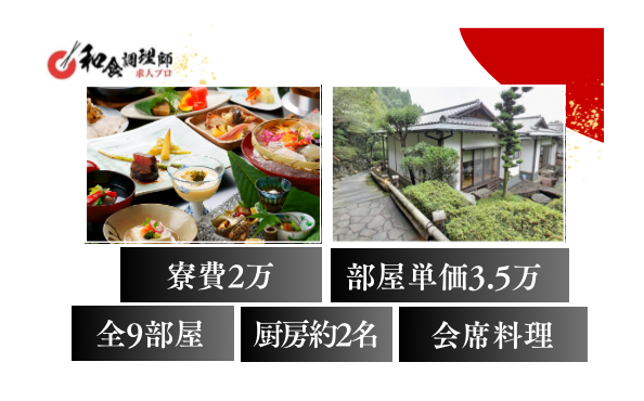 【和食調理師】【中堅】料理に拘るお宿｜全9室｜別府